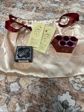 Besame Cosmetics Rare Mascara Cake, day and night cream and lipstick holder